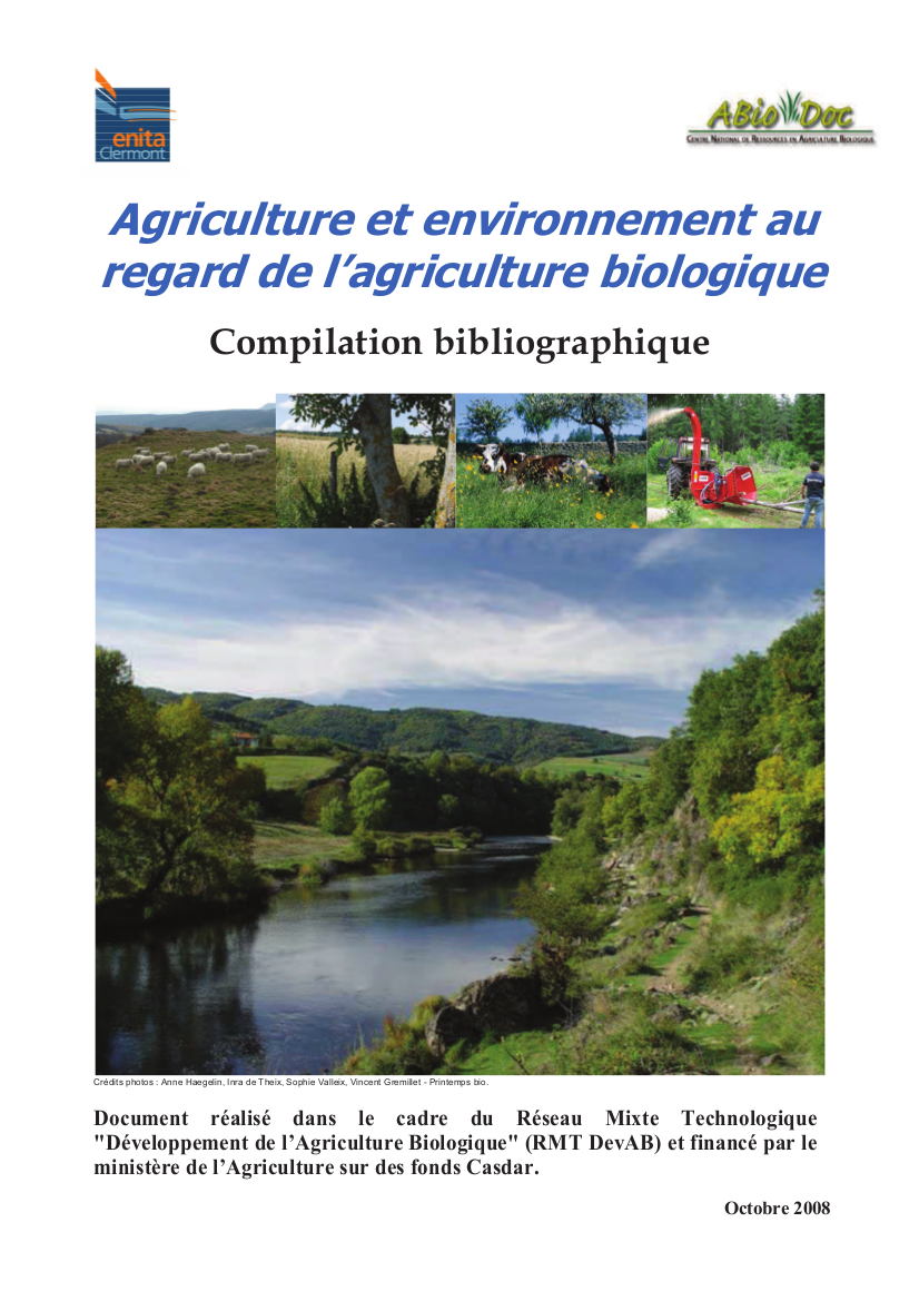 Agriculture et environnement au regard de l'agriculture biologique