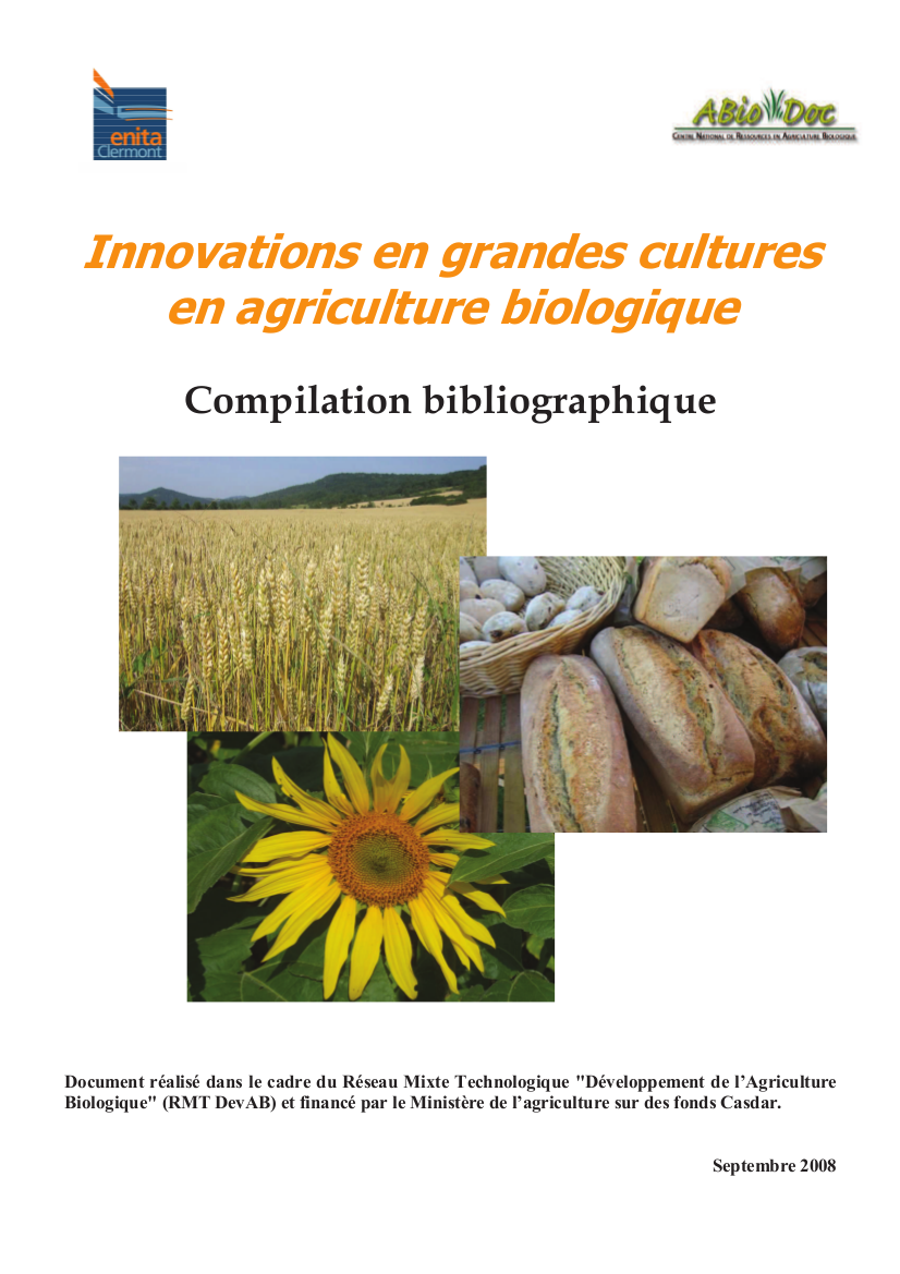 Innovations en grandes cultures en agriculture biologique 
